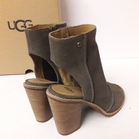 UGG Valencia PEEP Toe BOOTIES Mysterious - Picture 2 of 7